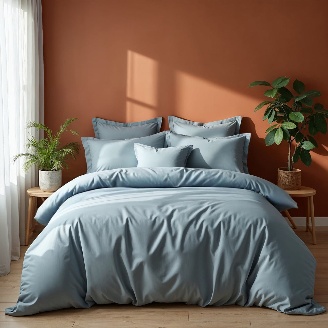 Royal Comfort 1000TC Bamboo Cotton Sheet and Quilt Cover Complete Set