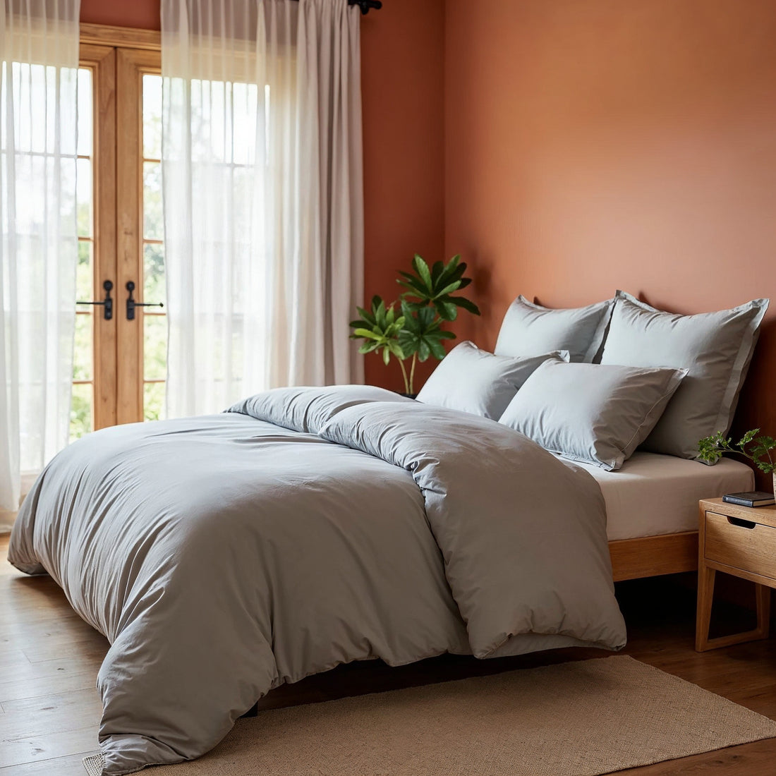 Royal Comfort 1000TC Bamboo Cotton Sheet and Quilt Cover Complete Set