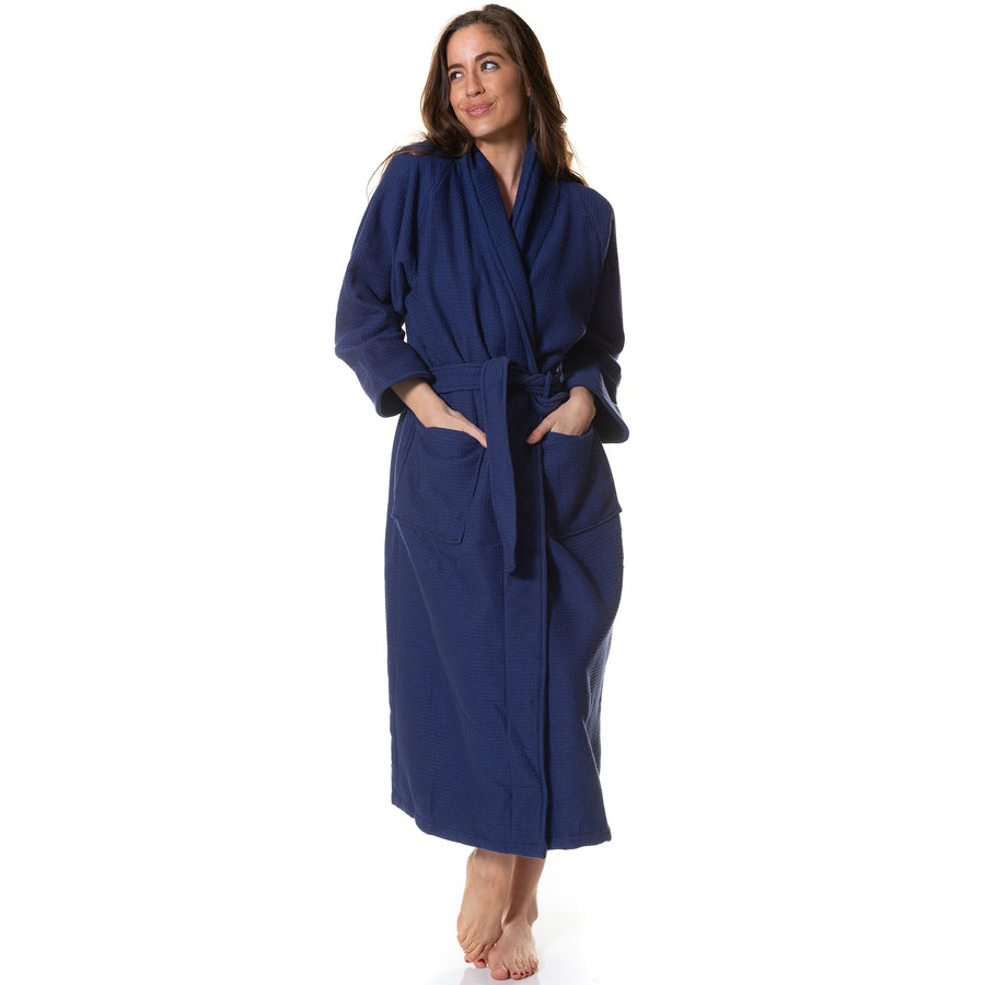 Royal Comfort 100% Cotton Waffle Bathrobe Unisex Ultra Soft Absorbent