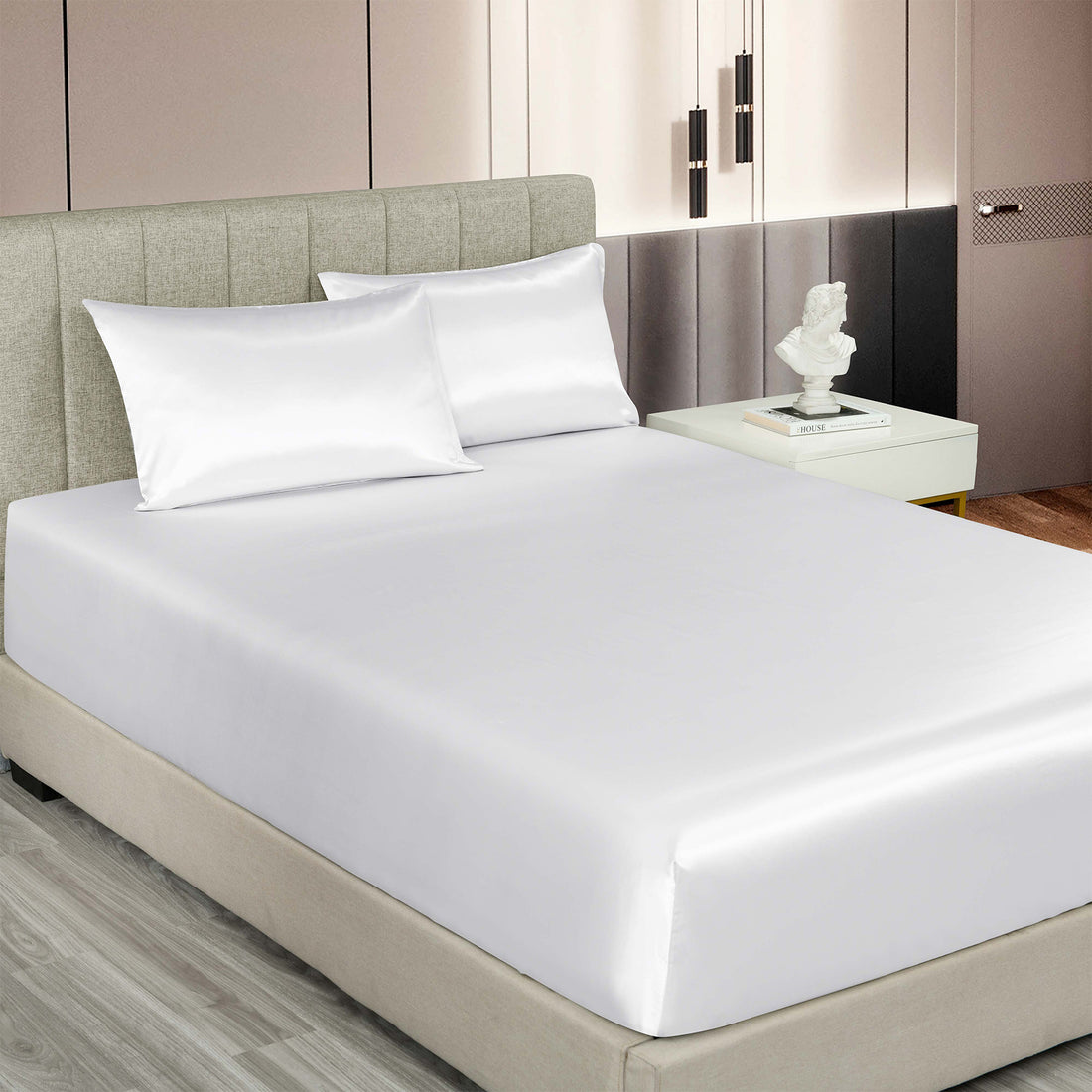 Royal Comfort Satin Sheet Set 3 Piece Fitted Pillowcase Silky Smooth