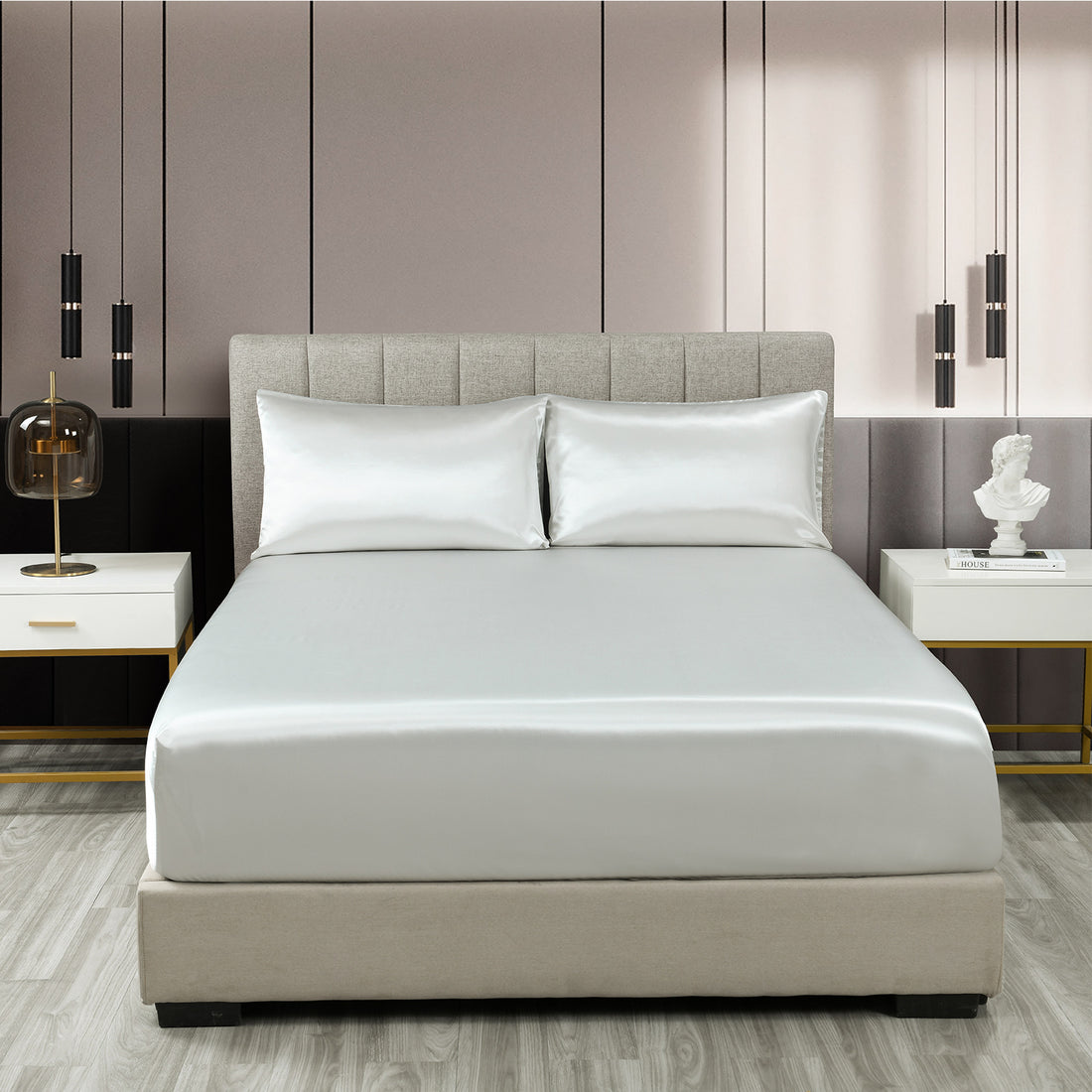 Royal Comfort Satin Sheet Set 3 Piece Fitted Pillowcase Silky Smooth