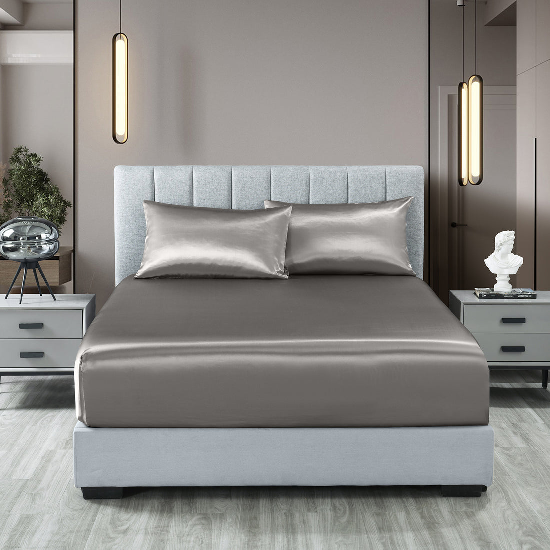Royal Comfort Satin Sheet Set 3 Piece Fitted Pillowcase Silky Smooth