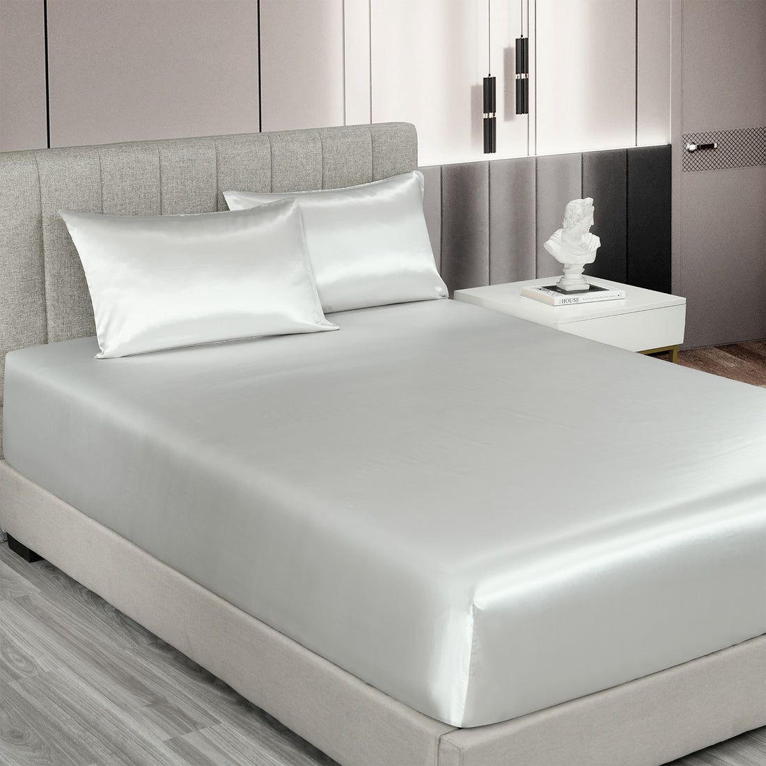 Royal Comfort Satin Sheet Set 3 Piece Fitted Pillowcase Silky Smooth