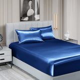 Royal Comfort Satin Sheet Set 3 Piece Fitted Pillowcase Silky Smooth