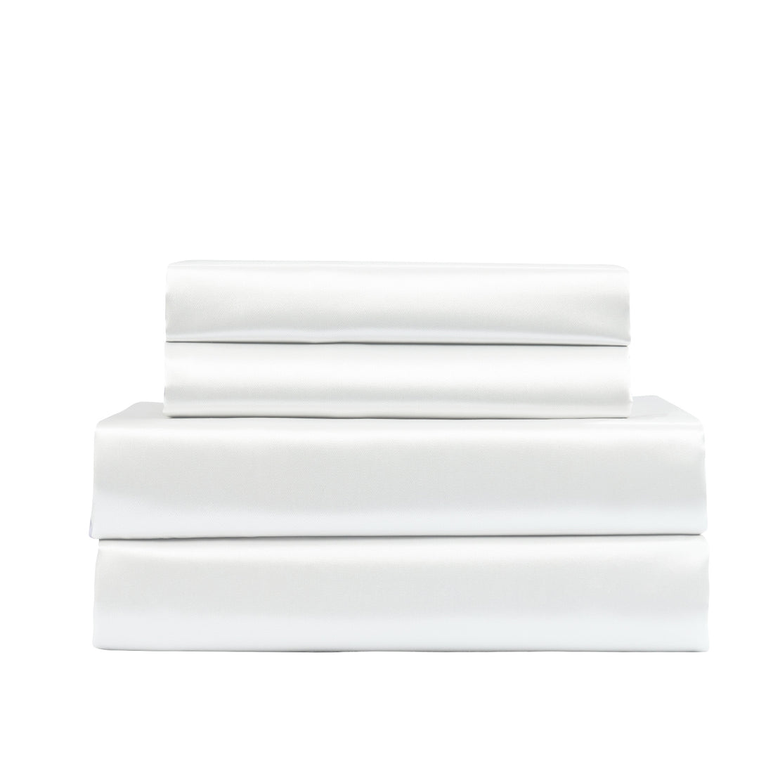 Royal Comfort Satin Sheet Set 4 Piece Fitted Flat Pillowcases Silky