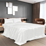Royal Comfort Satin Sheet Set 4 Piece Fitted Flat Pillowcases Silky
