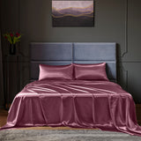 Royal Comfort Satin Sheet Set 4 Piece Fitted Flat Pillowcases Silky