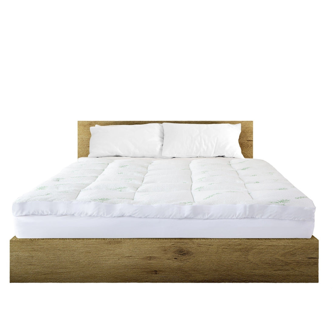 Royal Comfort 1000GSM Luxury Bamboo Covered Mattress Topper Ball Fibre Gusset