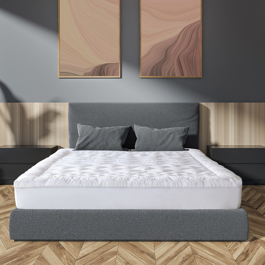 Royal Comfort 1200GSM Deluxe 7-Zone Mattress Topper Luxury Gusset Breathable