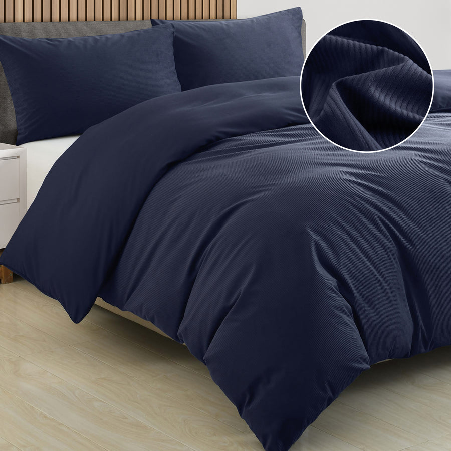 Royal Comfort Velvet Corduroy Quilt Cover Set Super Soft Luxurious