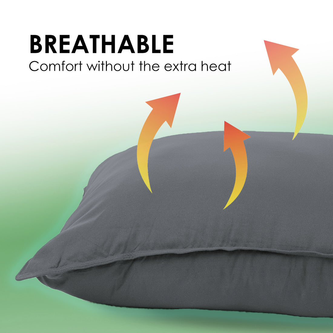 Royal Comfort Bamboo Charcoal Pillow Hotel Quality Twin Pack Charcoal