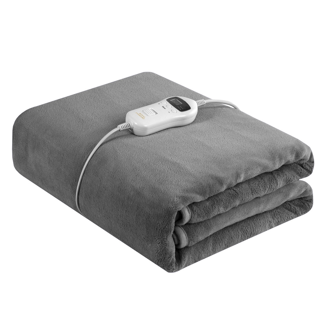 Royal Comfort Thermolux Heated Electric Fleece Throw Plush Adjustable