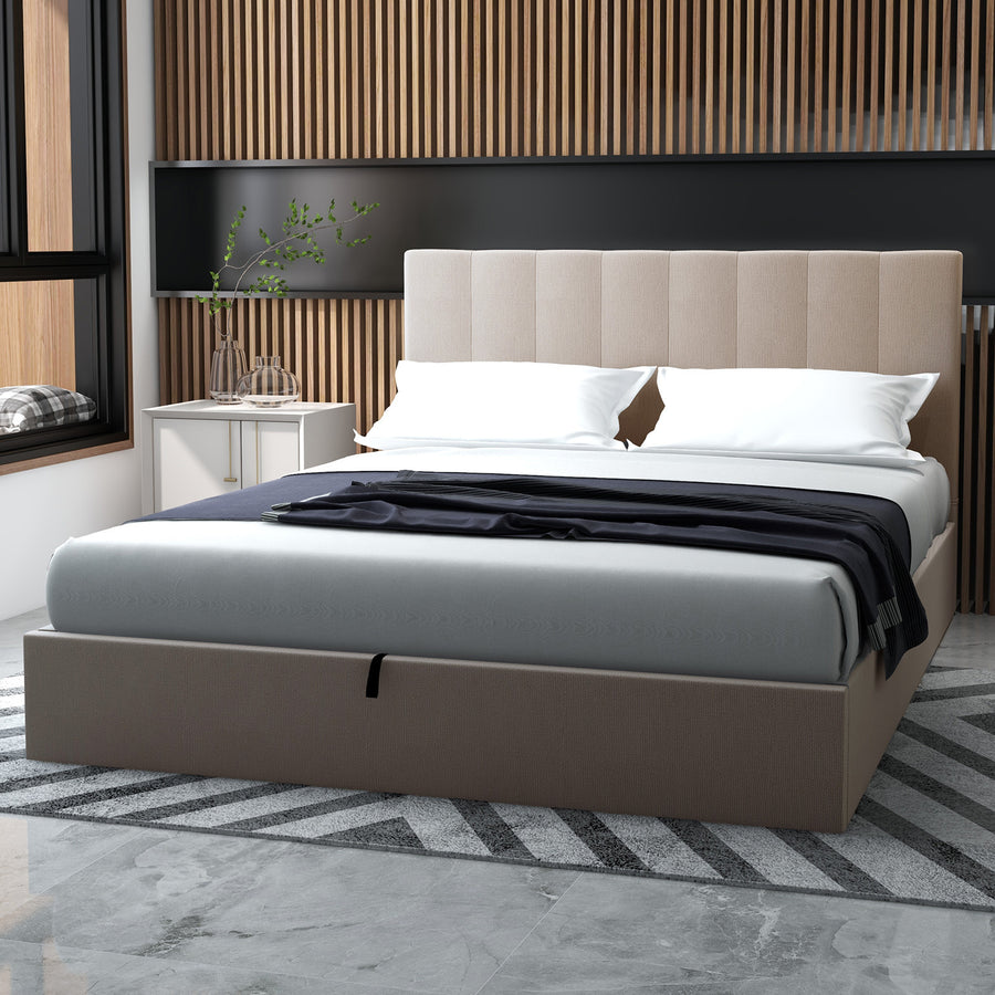 Milano Decor Evandale Gas Lift Storage Bed Frame with Headboard