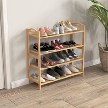 Load image into Gallery viewer, Casa Decor 4-Tier Bamboo Shoe Rack, Durable, Space Saving, Stylish Storage - Oak
