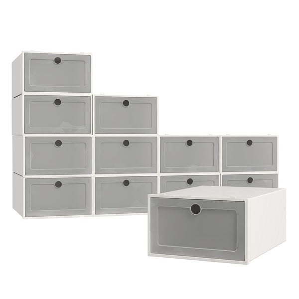 Casa Decor 12-Piece Stackable Transparent Shoe Organiser Set