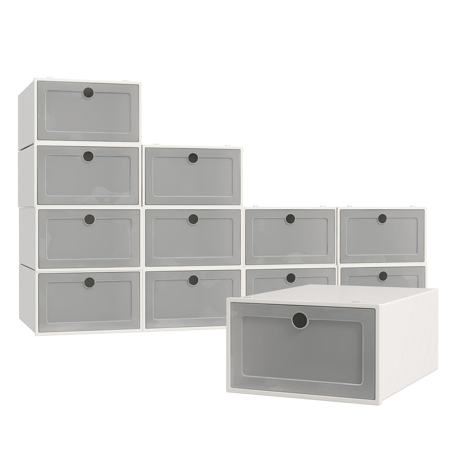 Casa Decor 12-Piece Stackable Transparent Shoe Organiser Set