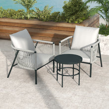 Load image into Gallery viewer, Arcadia Furniture Reims 3 Piece Patio Outdoor Weather Resistant Set Stylish Grey
