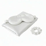 Royal Comfort Pure Mulberry Silk Sleep Gift Set White 3 Piece Luxury