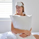 Royal Comfort Pure Mulberry Silk Sleep Gift Set White 3 Piece Luxury