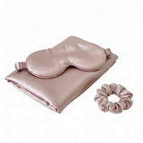 Royal Comfort Pure Mulberry Silk Sleep Gift Set White 3 Piece Luxury