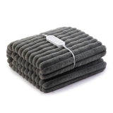 Royal Comfort Thermolux Heated Stripe Faux Fleece Electric Throw