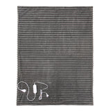 Royal Comfort Thermolux Heated Stripe Faux Fleece Electric Throw