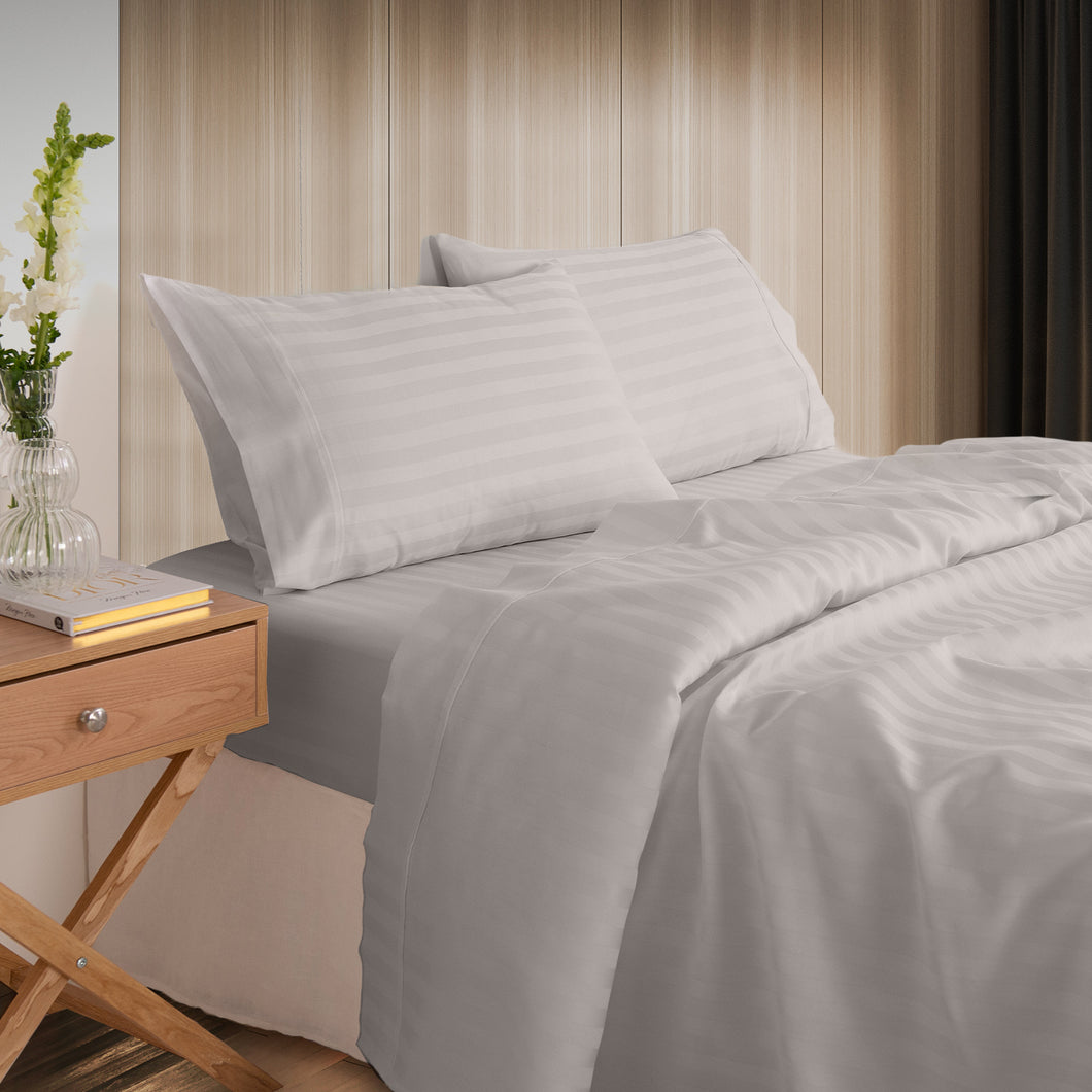 Kensington 1200 Thread Count 100% Cotton Sheet Set Stripe Hotel Grade Soft Touch