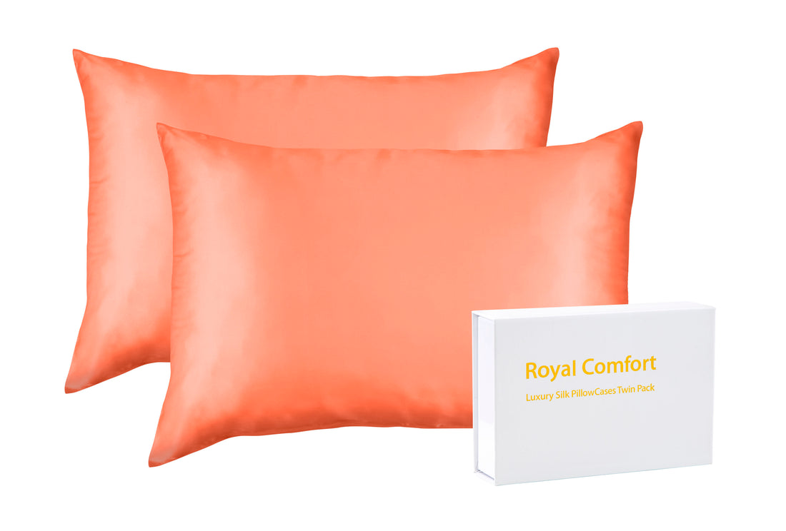 Royal Comfort Mulberry Silk Hypoallergenic Pillowcase Twin Pack