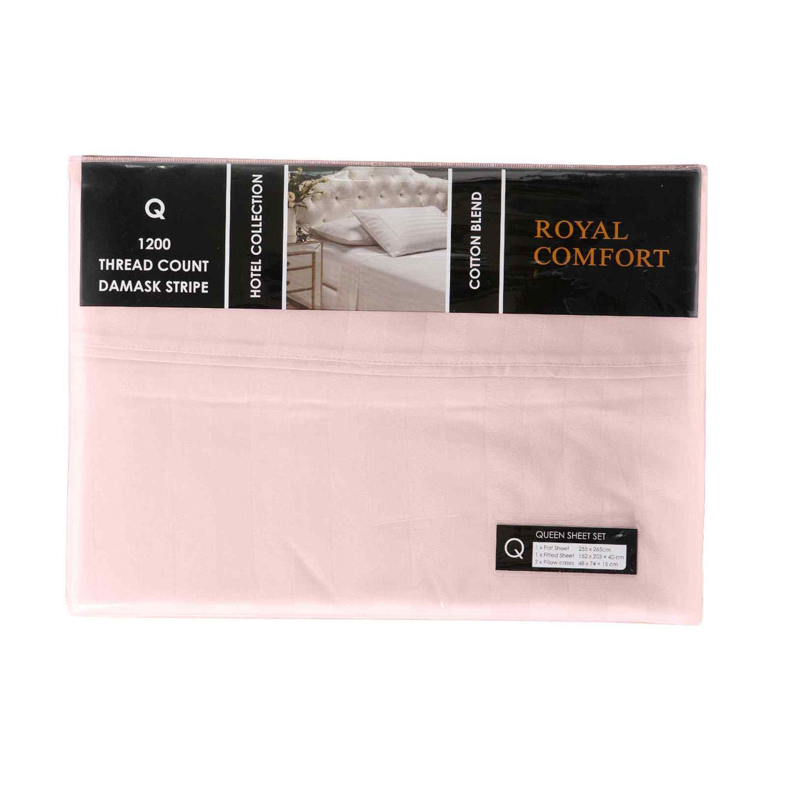Royal Comfort 1200TC Damask Cotton Blend Sheet Pillowcase Set Silky Luxe