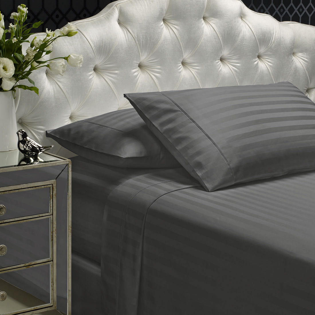 Royal Comfort 1200TC Damask Cotton Blend Sheet Pillowcase Set Silky Luxe