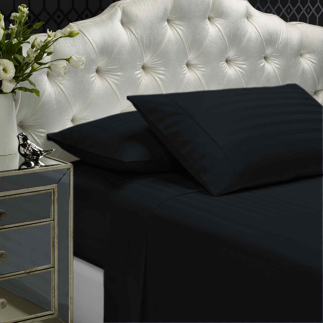 Royal Comfort 1200TC Damask Cotton Blend Sheet Pillowcase Set Silky Luxe