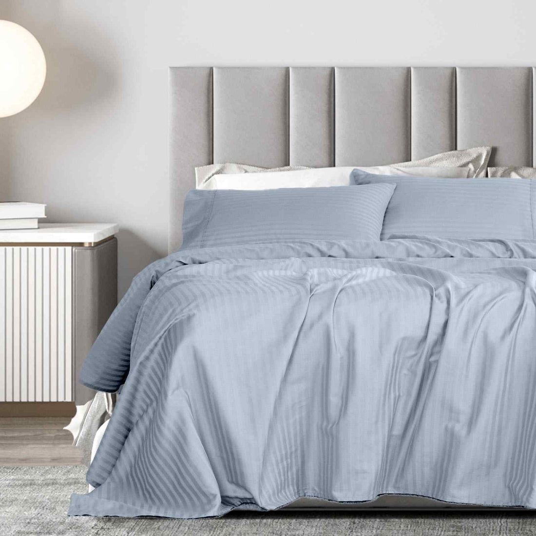 Royal Comfort 1200TC Damask Cotton Blend Sheet Pillowcase Set Silky Luxe