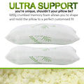Royal Comfort Bamboo Covered Memory Foam Pillow 56x36cm Twin Pack