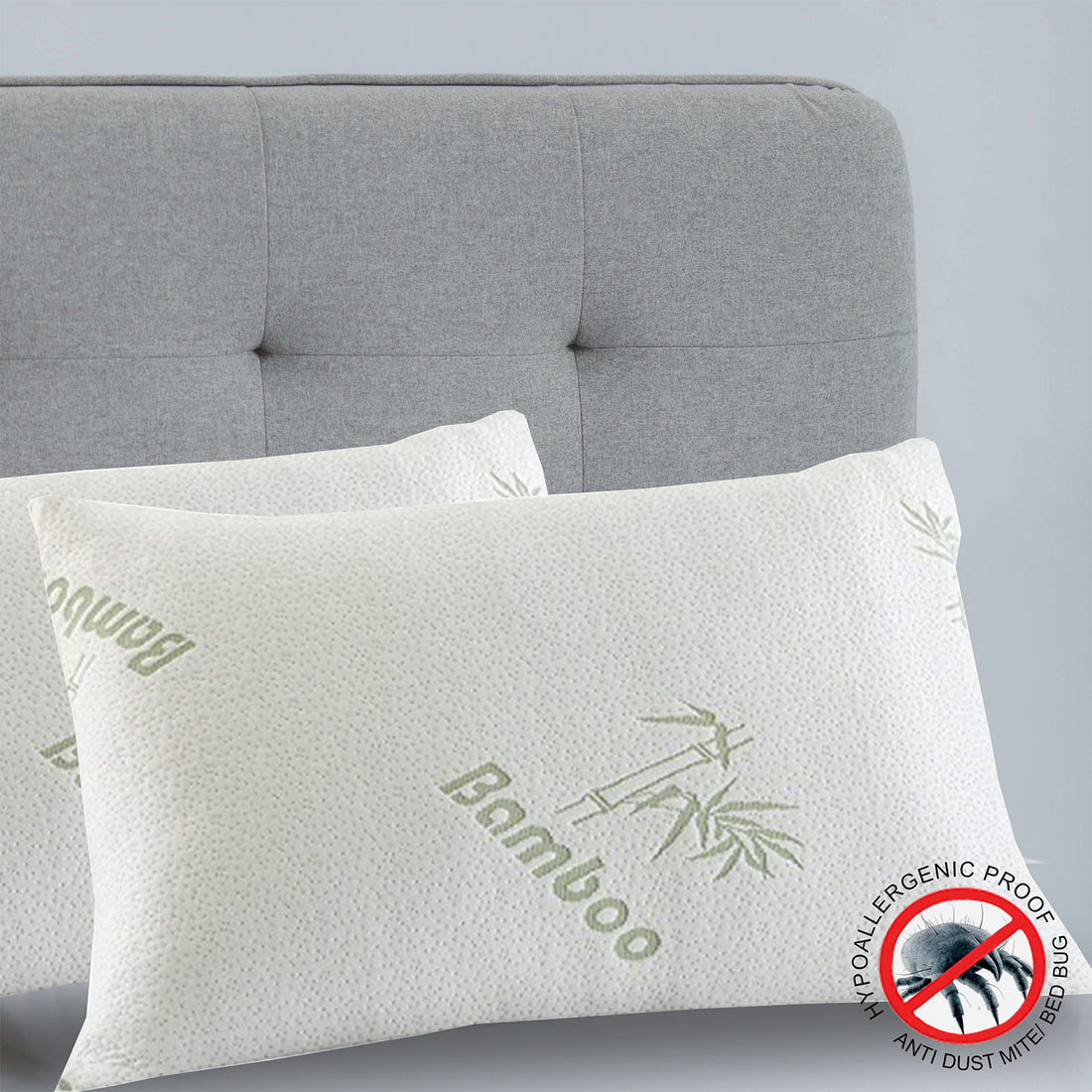 Royal Comfort Bamboo Covered Memory Foam Pillow 56x36cm Twin Pack