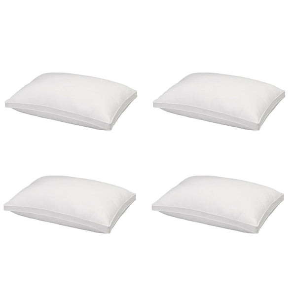 4 x Royal Comfort Luxury Bamboo Blend Gusset Pillows 4cm Gusset Support
