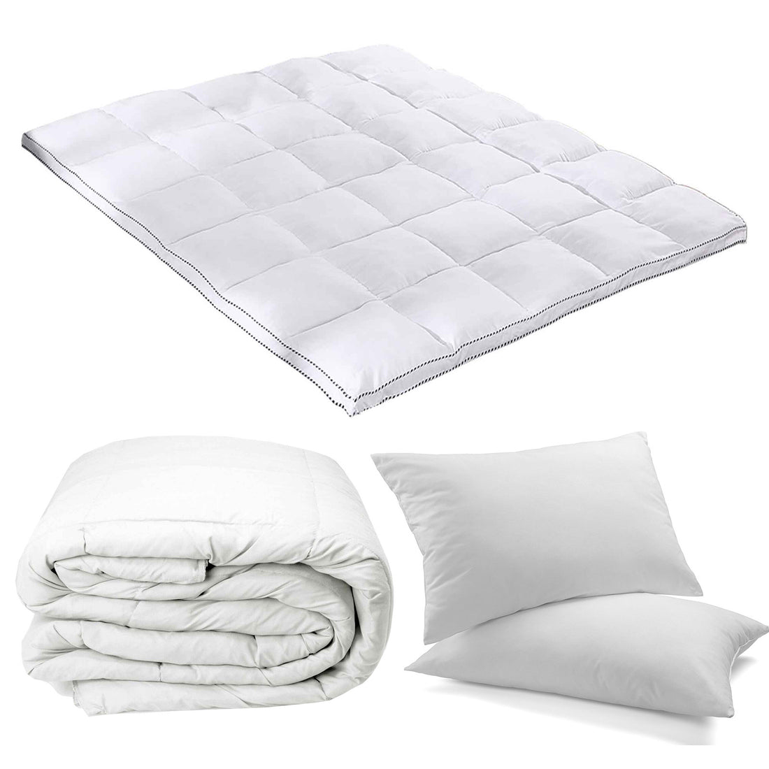 Royal Comfort Bedding Essentials Quilt Topper and 2 Pillows Complete Set