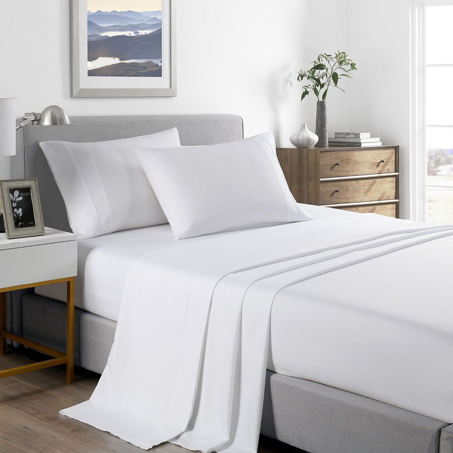 Royal Comfort 2000 Thread Count Original Bamboo Blend White Sheet Set 4 Pack