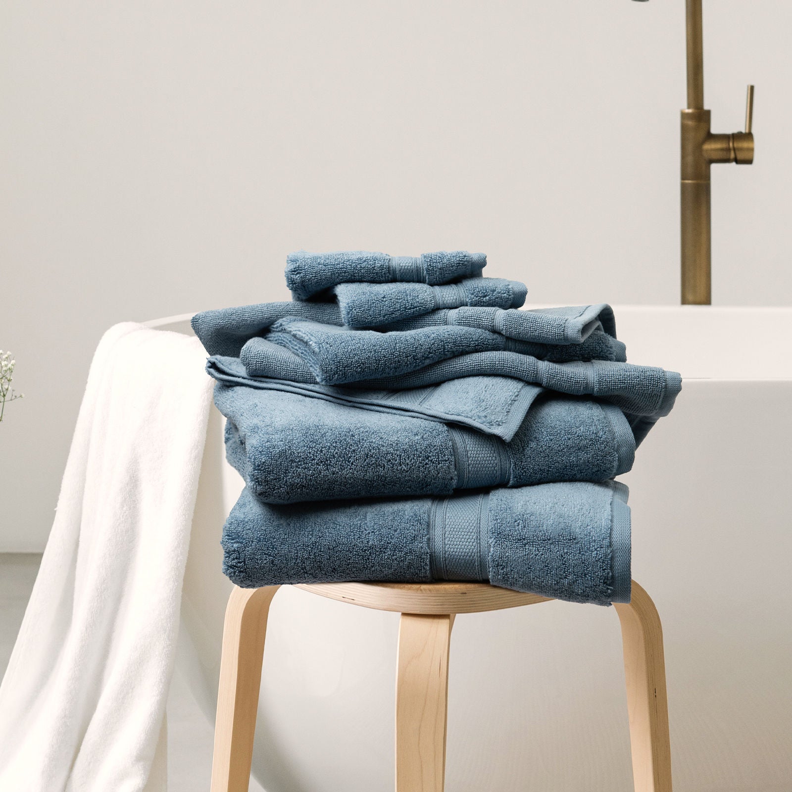 Luxury outlet Organic Bath Towel Indigo Blue