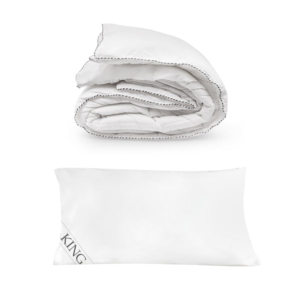 Royal Comfort 250GSM Bamboo Blend Quilt and 1100GSM Hotel Pillow Bedding Set