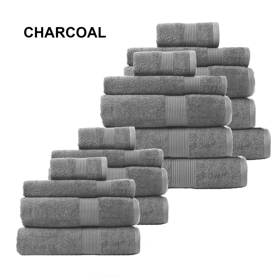 Royal Comfort 450GSM Cotton Bamboo Towel Bundle Set Luxuriously Absorbent